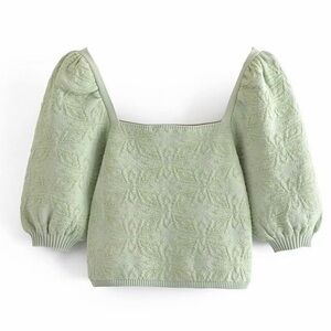Zara babydoll top in green!